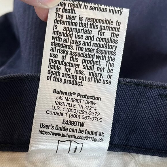 Workrite Fire Resistant Work Pants Mens 38 Blue 2112 Cat 2 Westex Ultrasoft - Picture 9 of 13
